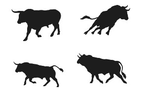 Bull Silhouettes Set 1 Procreate