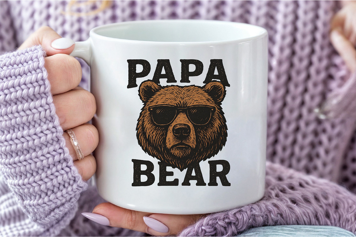 Papa Bear Sublimation PNG, an Illustration by DreamCafeArt (Photo 4 of 7)