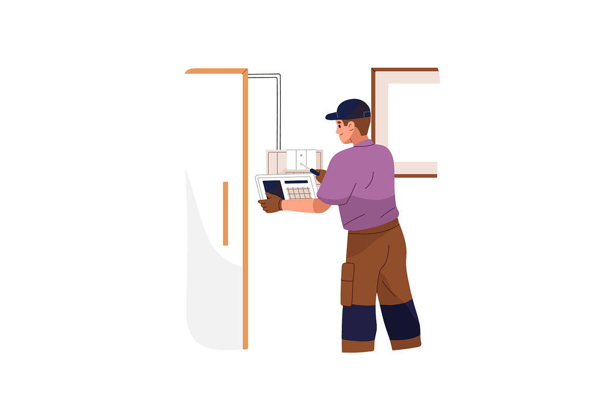 Workers repair houses set, a Person Illustration by PaperTrident (Photo 15 of 19)