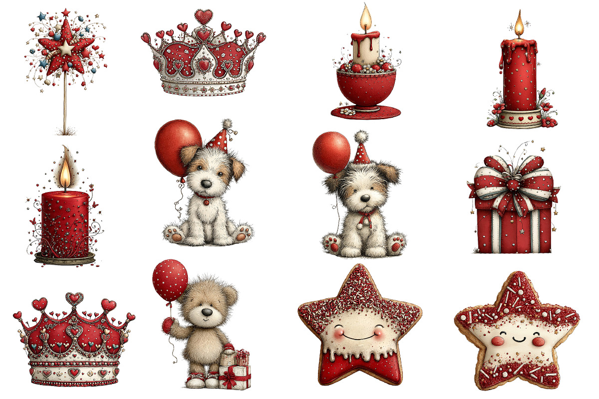 Whimsical Birthday Clipart, an Illustration by Designworld (Photo 3 of 8)