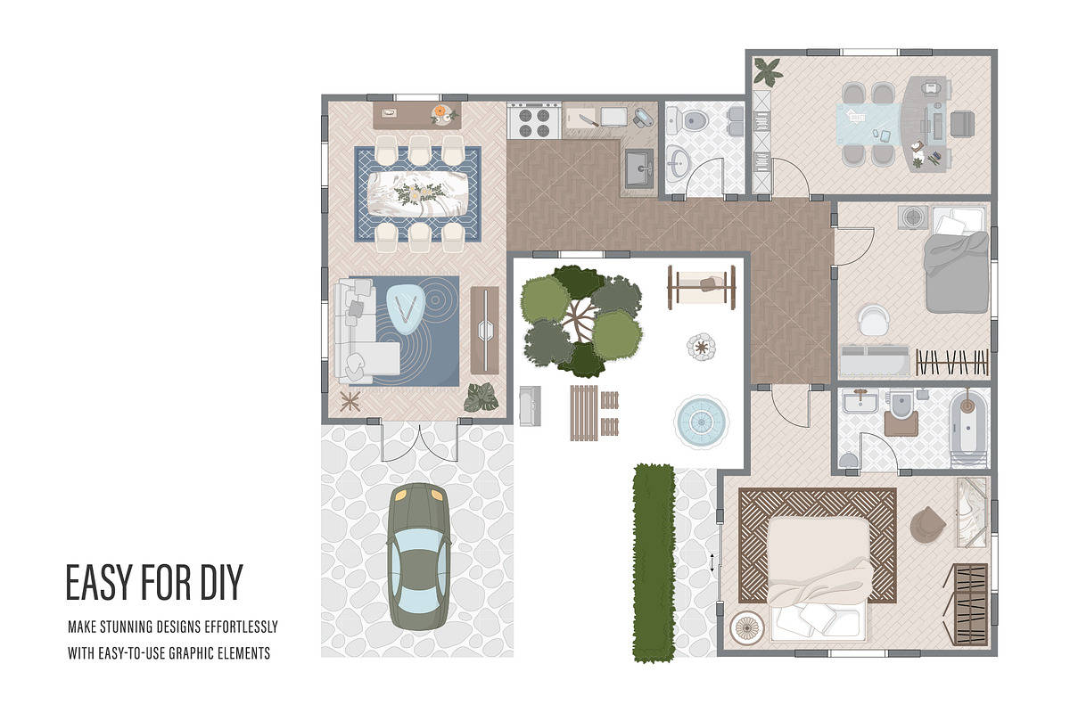 Floor Plan Kit, an Object Illustration by DesignerCandies (Photo 6 of 11)