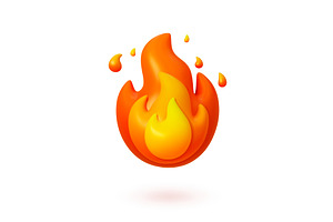 Campfire 3d icon. Isolated fire, an Illustration by Valerie Bodnar