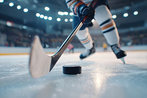 Hockey Player in Action on Ice Rink, a Sports & Recreation Photo by AlyaAnd