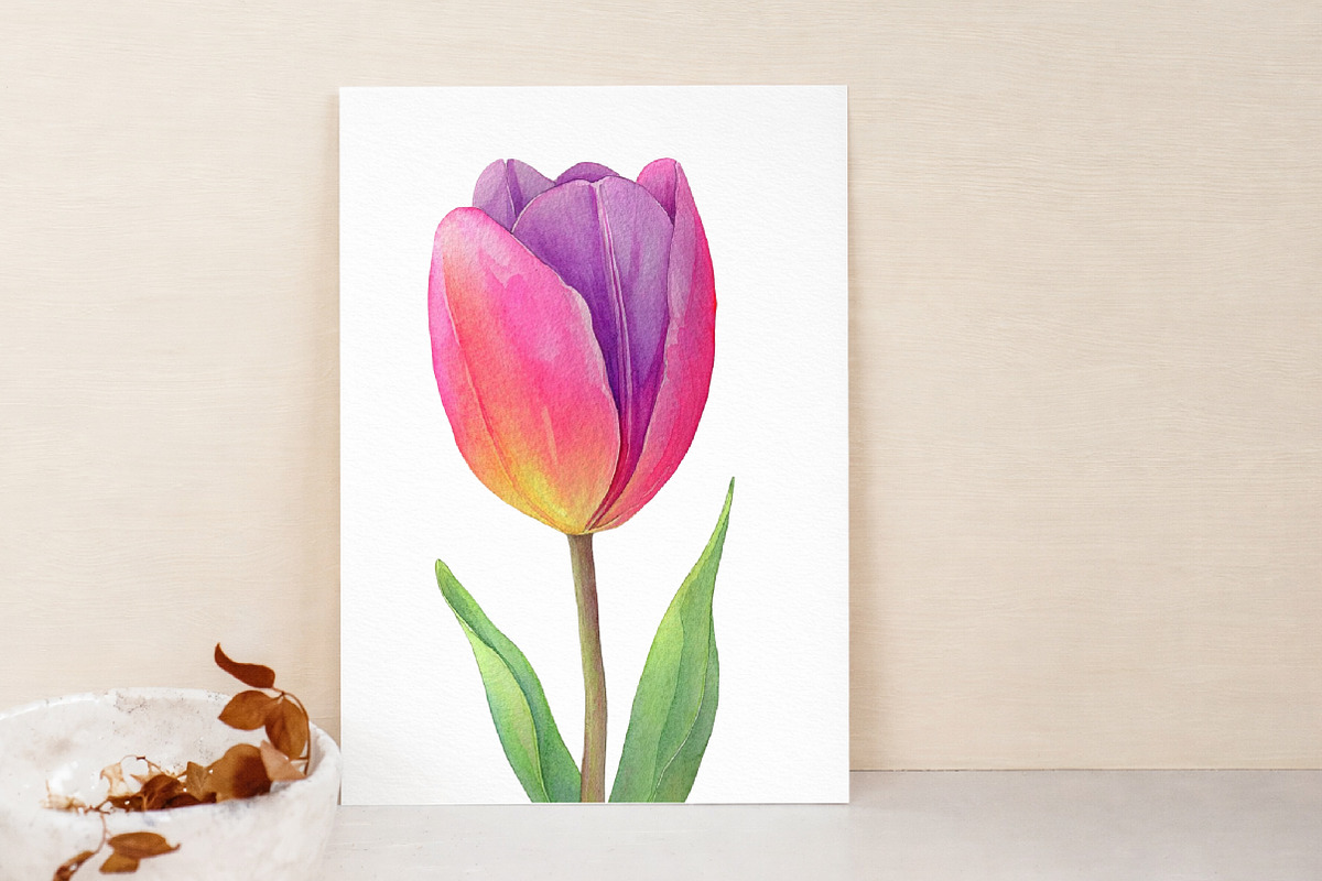 Watercolor Tulip Clipart, an Illustration by Libby Wishes (Photo 2 of 6)