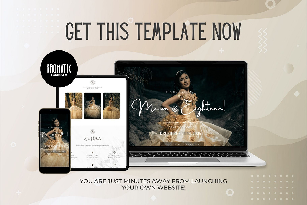 Debutant Birthday Canva Landing Page, a Landing Page Template by Kromatic Design Studio (Photo 20 of 20)