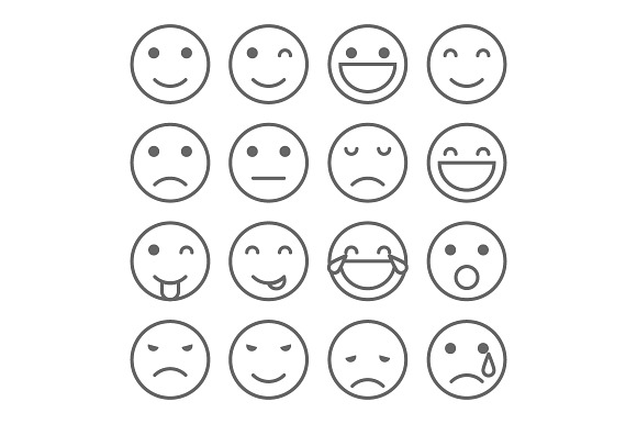 Emoji Faces Simple Icons