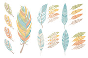 Vintage Feathers Vector Clipart, an Illustration by Amanda Ilkov (Thumbnail 2 of 4)