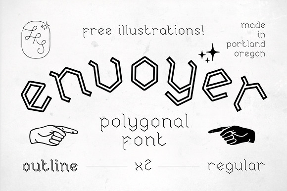 Envoyer Hex Font + Hand Illustrations preview 8