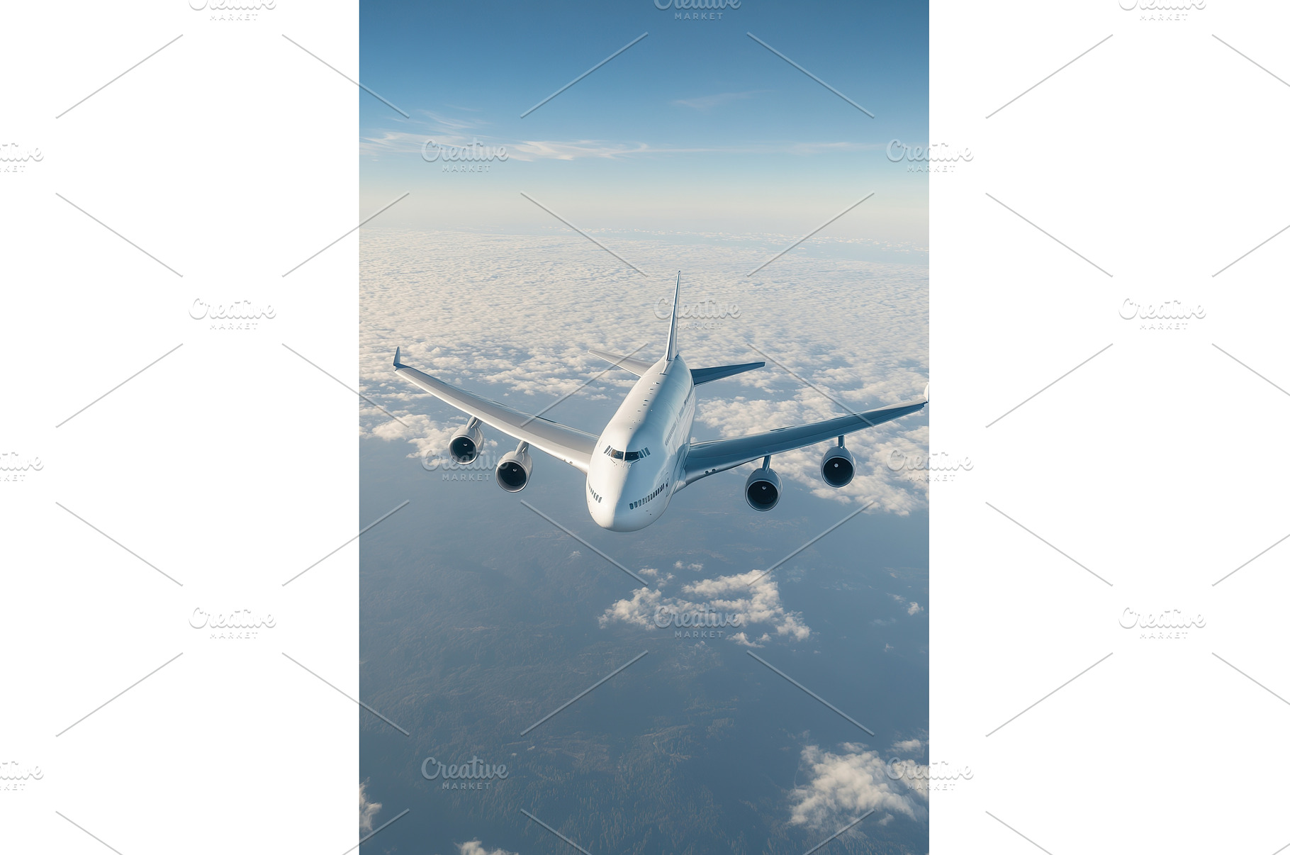 Passenger airplane flying above, a Transportation Photo by Lermont51