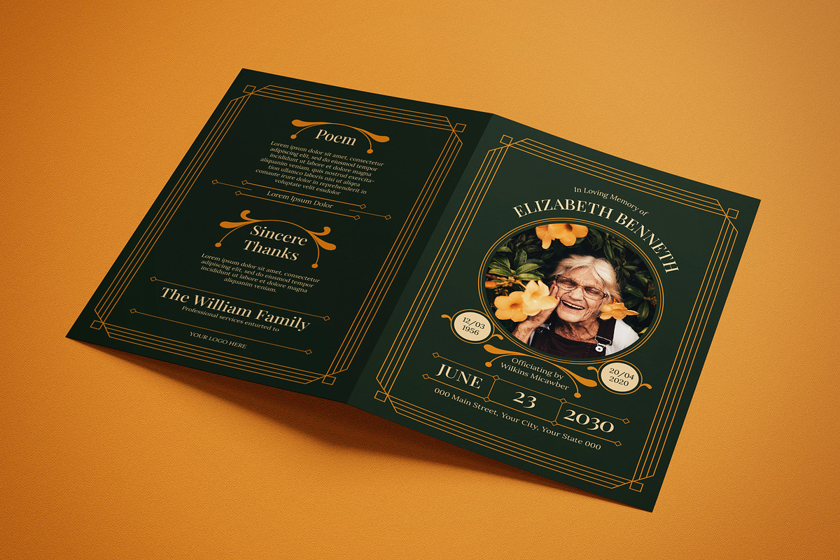 Funeral Program, a Card Template by graphicook (Photo 2 of 3)