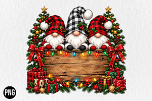 Christmas Gnome Custom Sign PNG