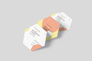 Hexagon Business Cards Mockups