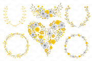 Yellow & Grey Vector Vintage Flowers, an Illustration by Amanda Ilkov (Thumbnail 3 of 4)