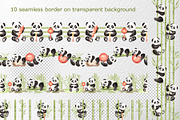 Cute pandas watercolor clipart set, an Animal Illustration by susie-p-art (Thumbnail 7 of 14)