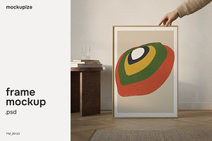 DIN A Person Holding Frame Mockup
