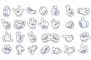 Retro mascot hands. White gloves, an Illustration by Stock-Smart-Start
