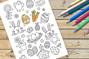 Easter Doodles Printable Coloring