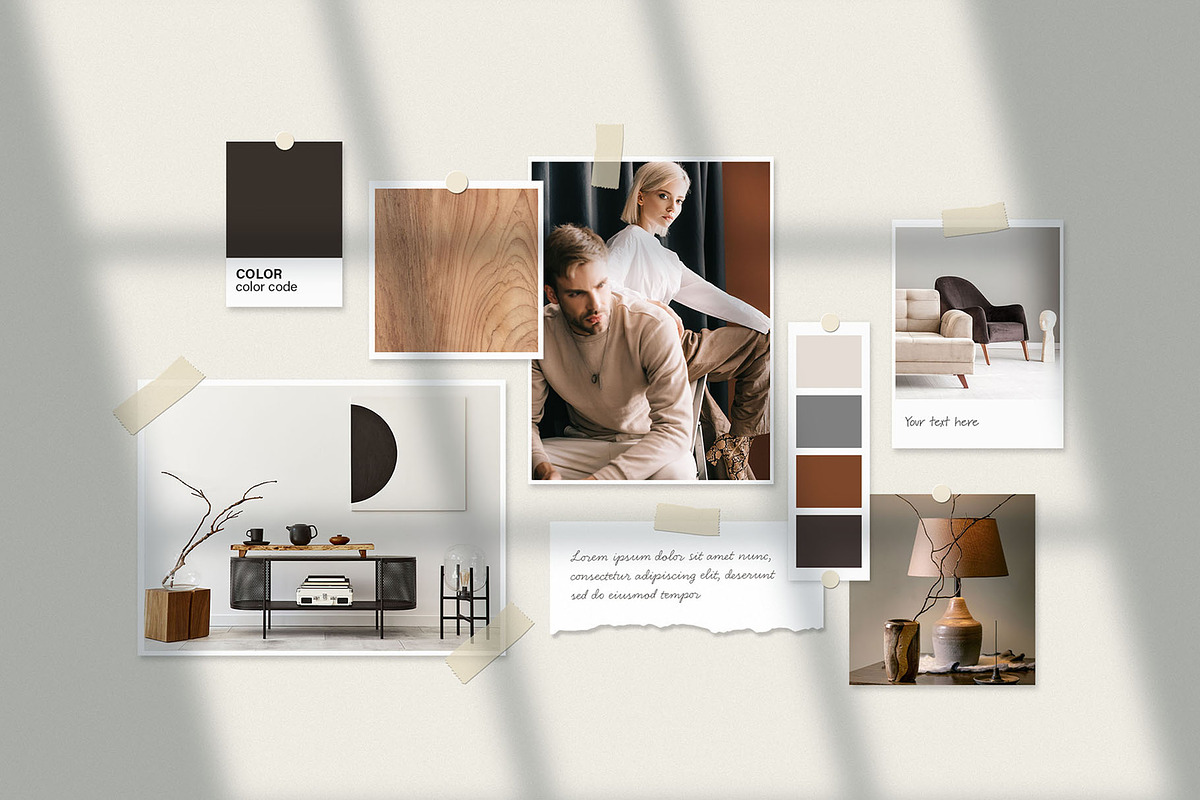 Mood Board & Photo Collage Mockup, a Books & Magazine Mockup by BrandPacks (Photo 1 of 2)