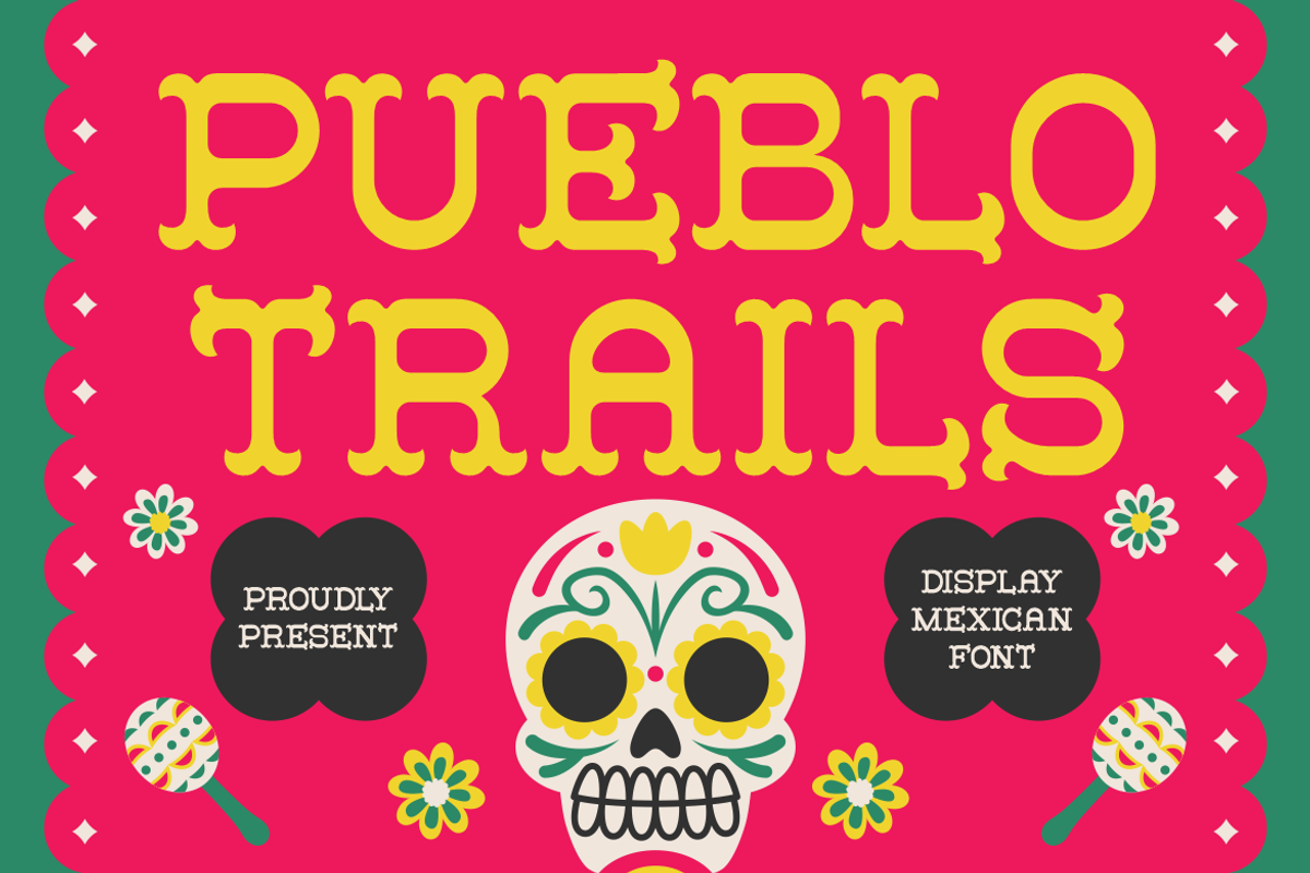 Pueblo Trails Mexican Font, a Font by PutraCetol Studio (Photo 1 of 5)
