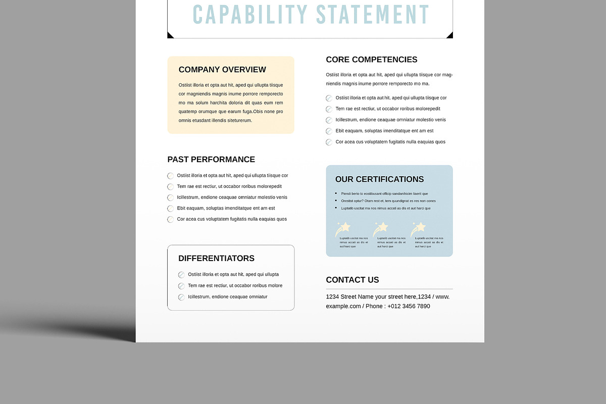 Capability Statement Template Layout