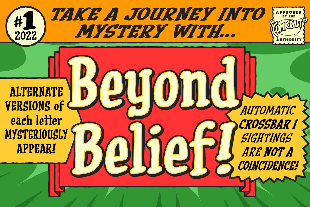 Beyond Belief hand drawn serif font, a Serif Font by Comicraft Fonts (Photo 1 of 6)