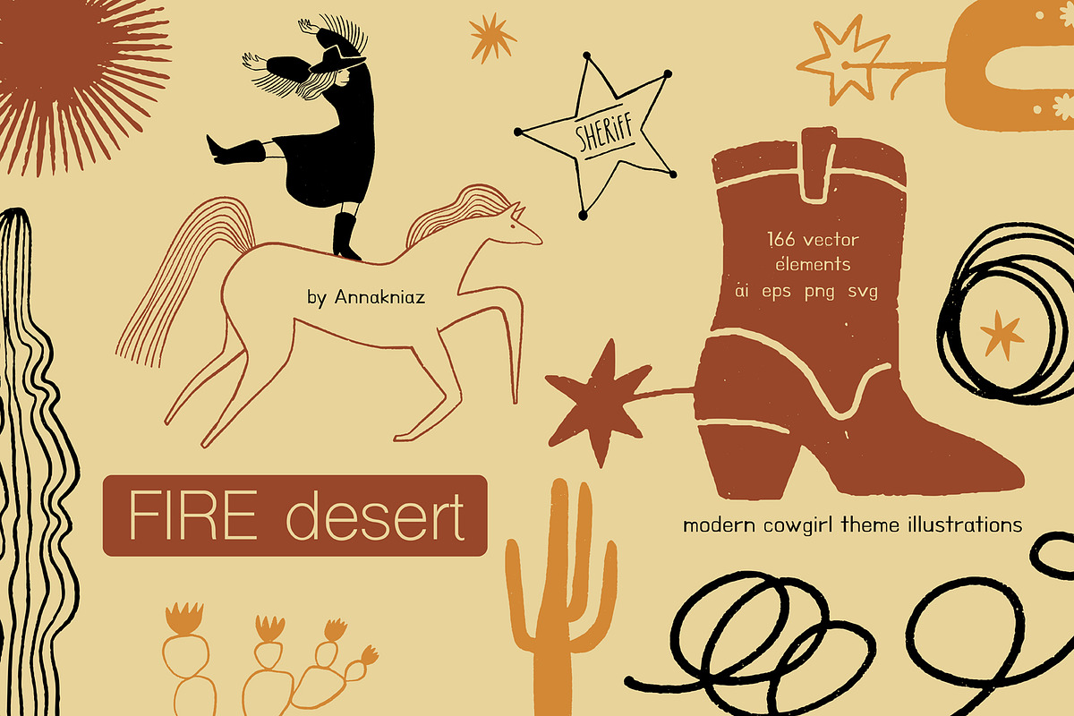 Fire Desert - cowgirl aesthetics, an Object Illustration by Annakniaz (Photo 1 of 15)