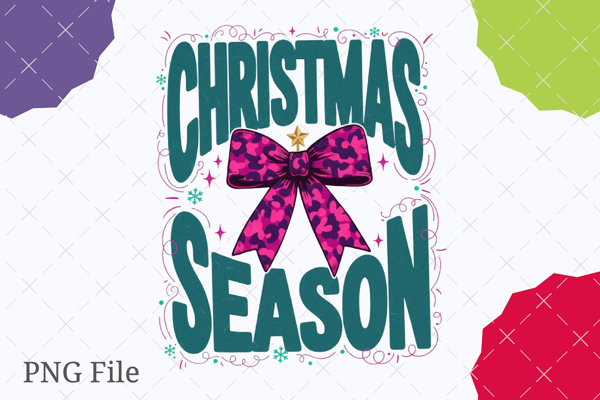 Christmas Season PNG, Leopard Bow Ch, an Illustration by designcity5 (Photo 6 of 8)