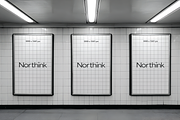 Urban Subway Triptych Poster Mockup, a Mockup by Northink (Thumbnail 1 of 2)