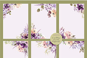 Violet Watercolor Floral Set, an Illustration by Anis Illustration (Thumbnail 7 of 10)