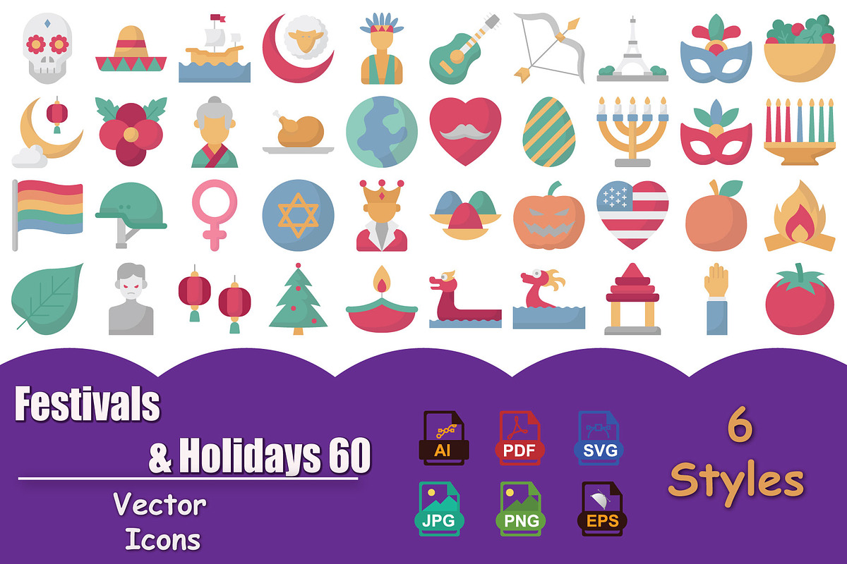 Festival and Holidays Vector Icons, a Solid Icon by Vector Portal (Photo 1 of 6)