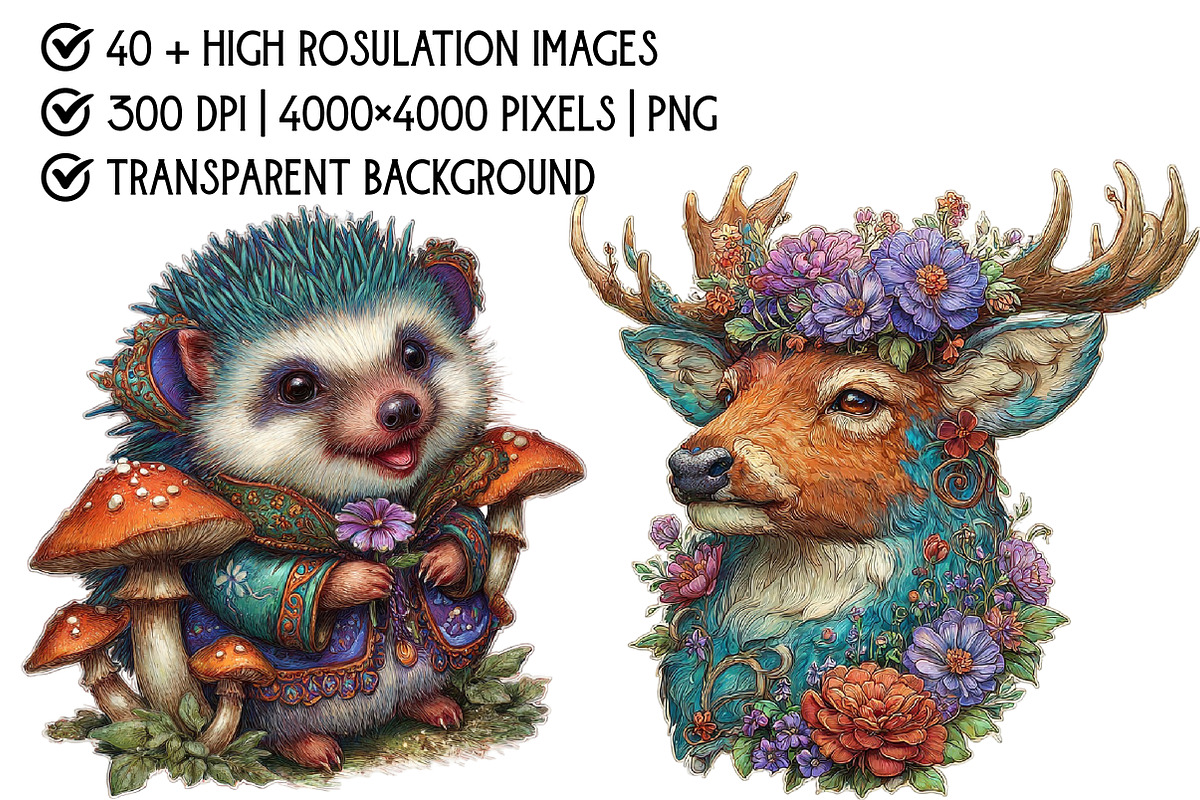 Whimsical Forest Animal Clipart, an Illustration by Pixels.Craft (Photo 4 of 6)