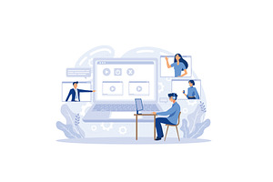 Online business meeting,