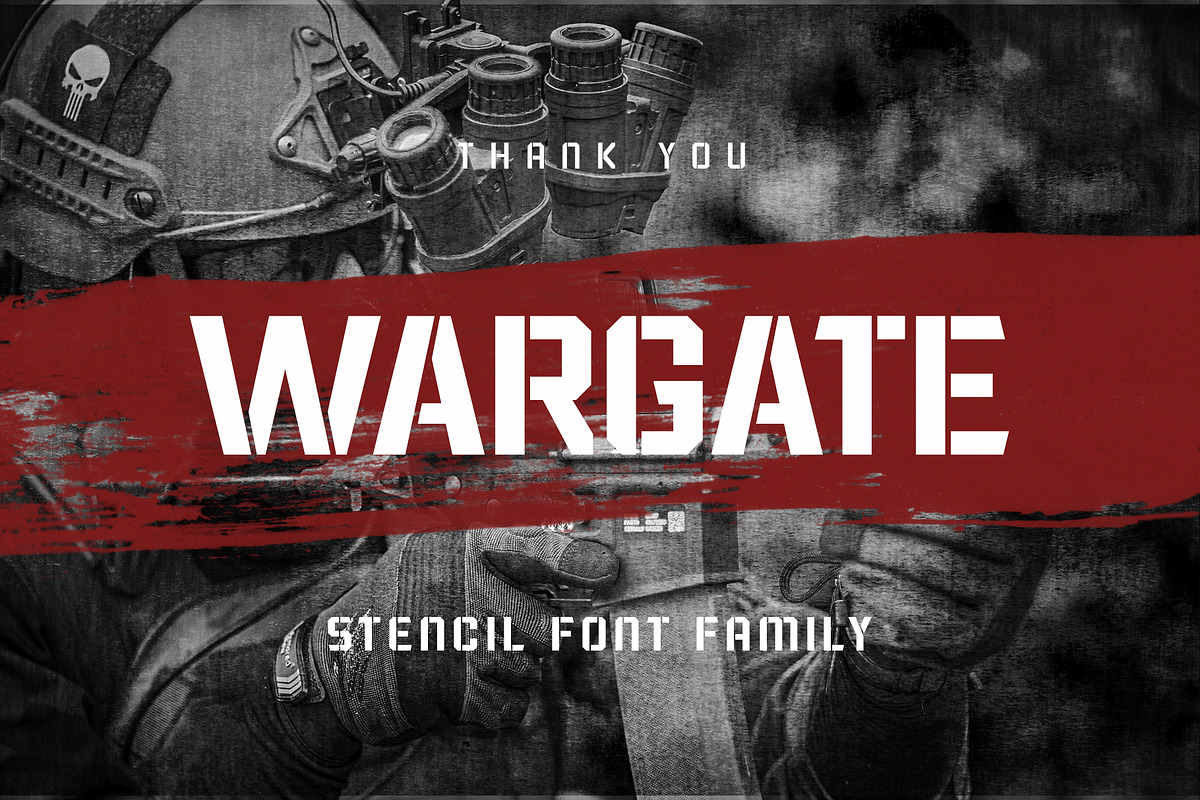 Wargate - Stencil Family, a Font by Arterfak Project (Photo 13 of 13)