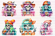 Cute Skeleton Girl PNG Clipart, an Illustration by CreationArt (Thumbnail 3 of 3)