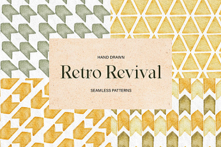 Watercolor Retro Patterns, a Pattern Graphic by ArtPavo