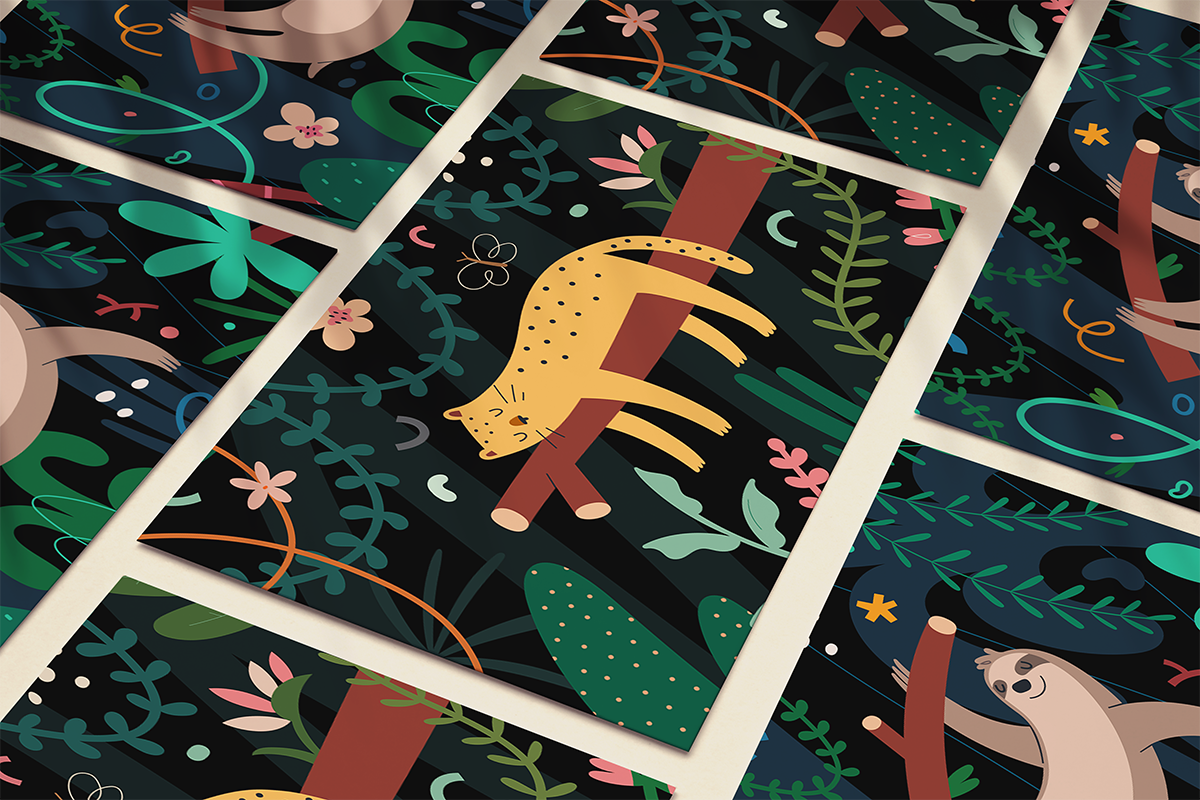 Jungle animals, sloth and leopard, an Animal Illustration by Fave Brush (Photo 5 of 10)
