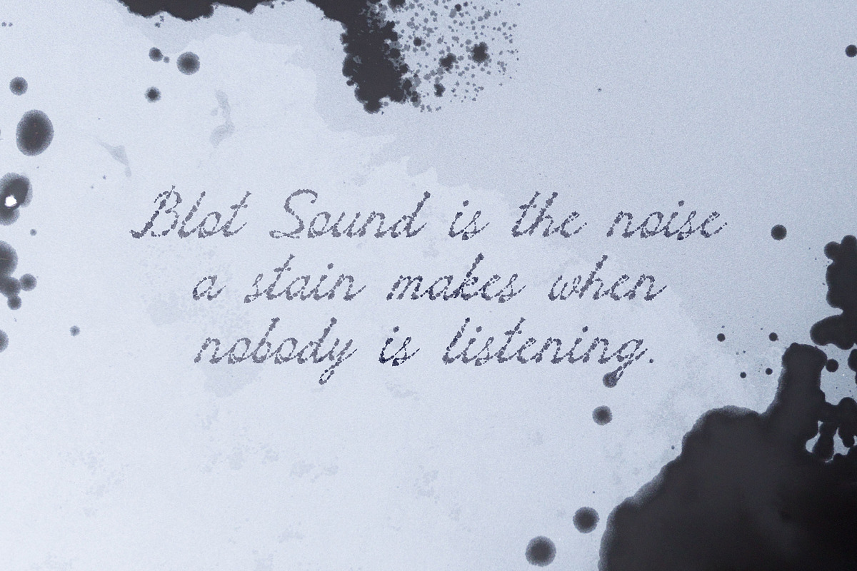 Blot Sound - Messy Ink Script Font, a Script Font by AnMark (Photo 11 of 11)