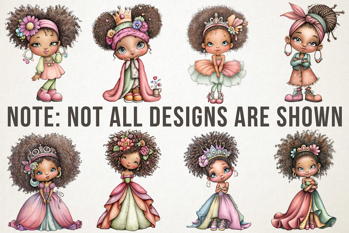 Melanin Queen Clipart Bundle, a Person Illustration by RobertsArt (Photo 4 of 5)