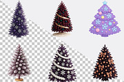 Watercolor Purple Christmas Tree  Cl, an Illustration by SVGArt (Thumbnail 3 of 8)