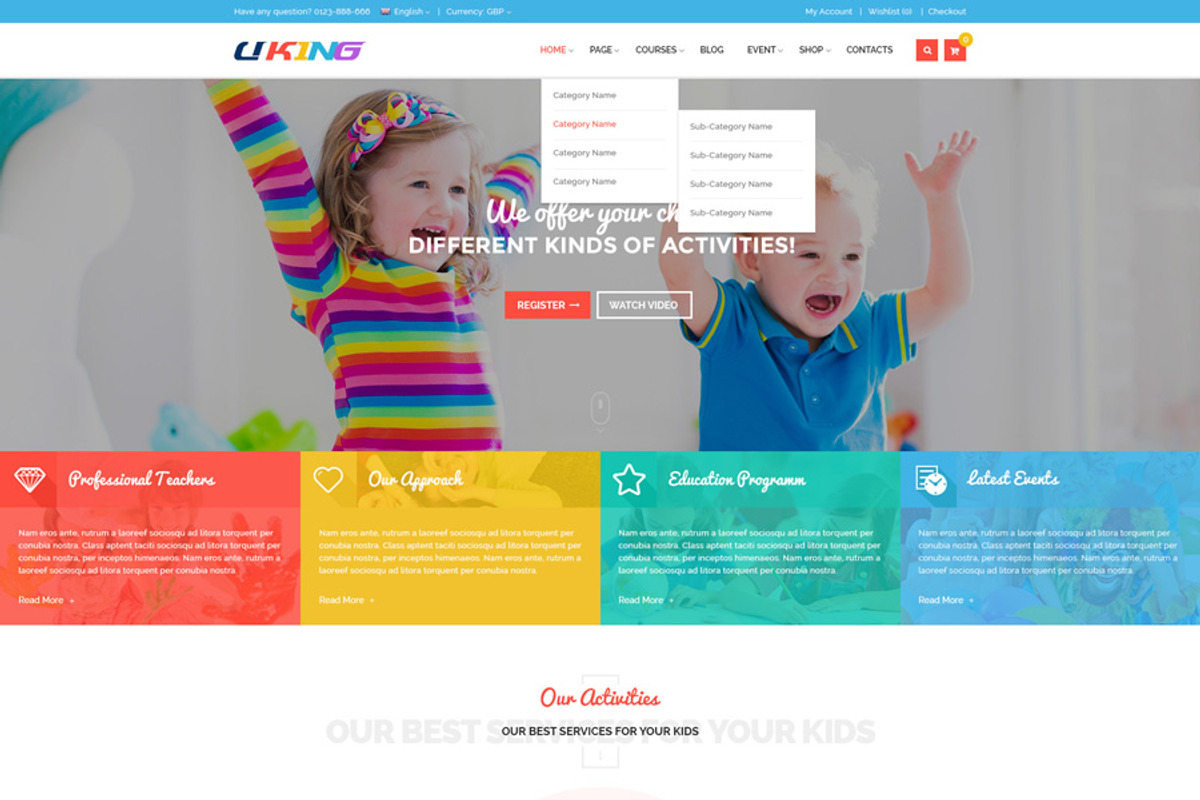 SJ Uking Joomla KindergartenTemplate, a Websites & App Template by SmartAddons (Photo 1 of 6)