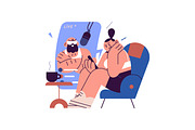 Listening to audio podcast concept, a Person Illustration by PaperTrident (Thumbnail 7 of 7)