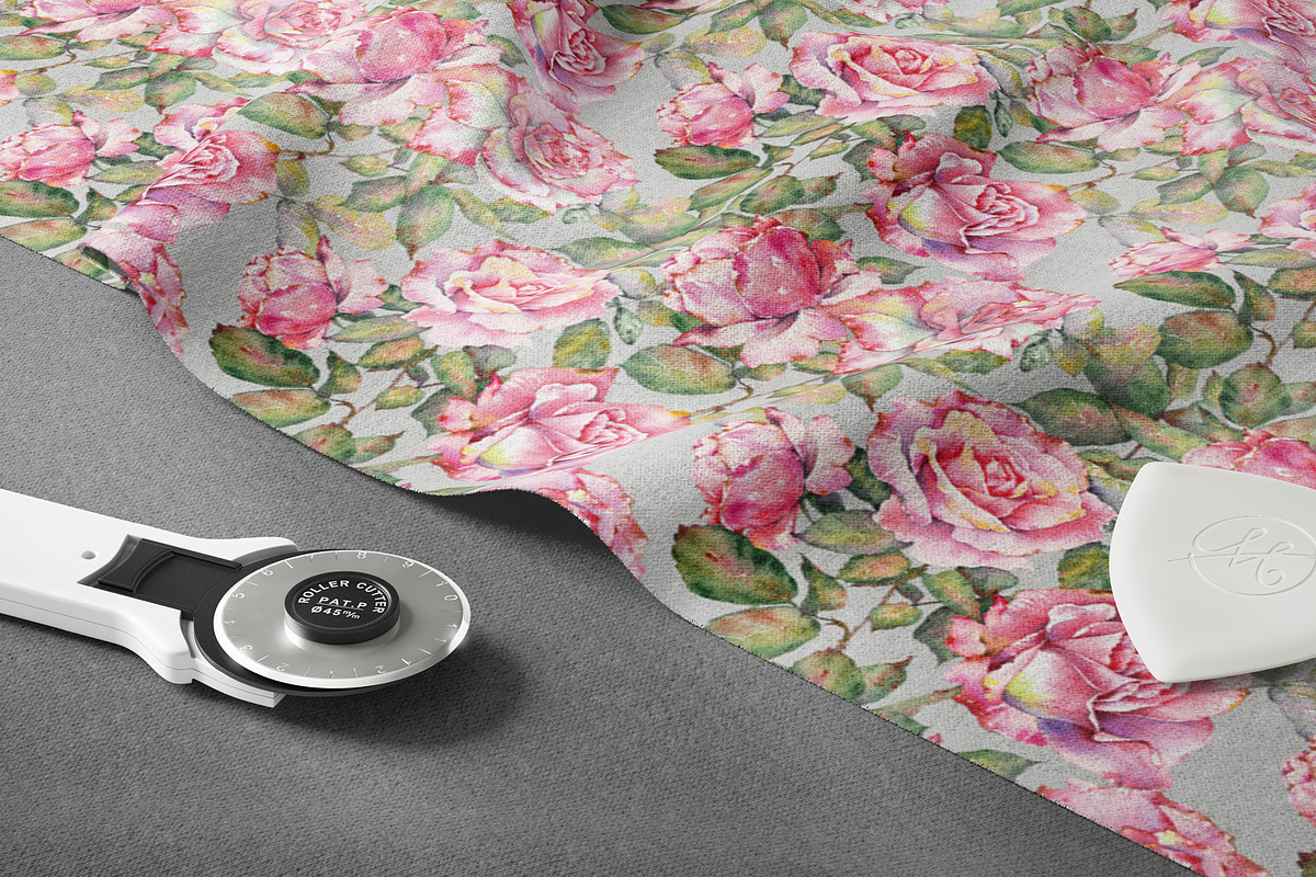 Watercolor Garden Rose Patterns, a Pattern Graphic by Jeanna Draw (Photo 6 of 12)