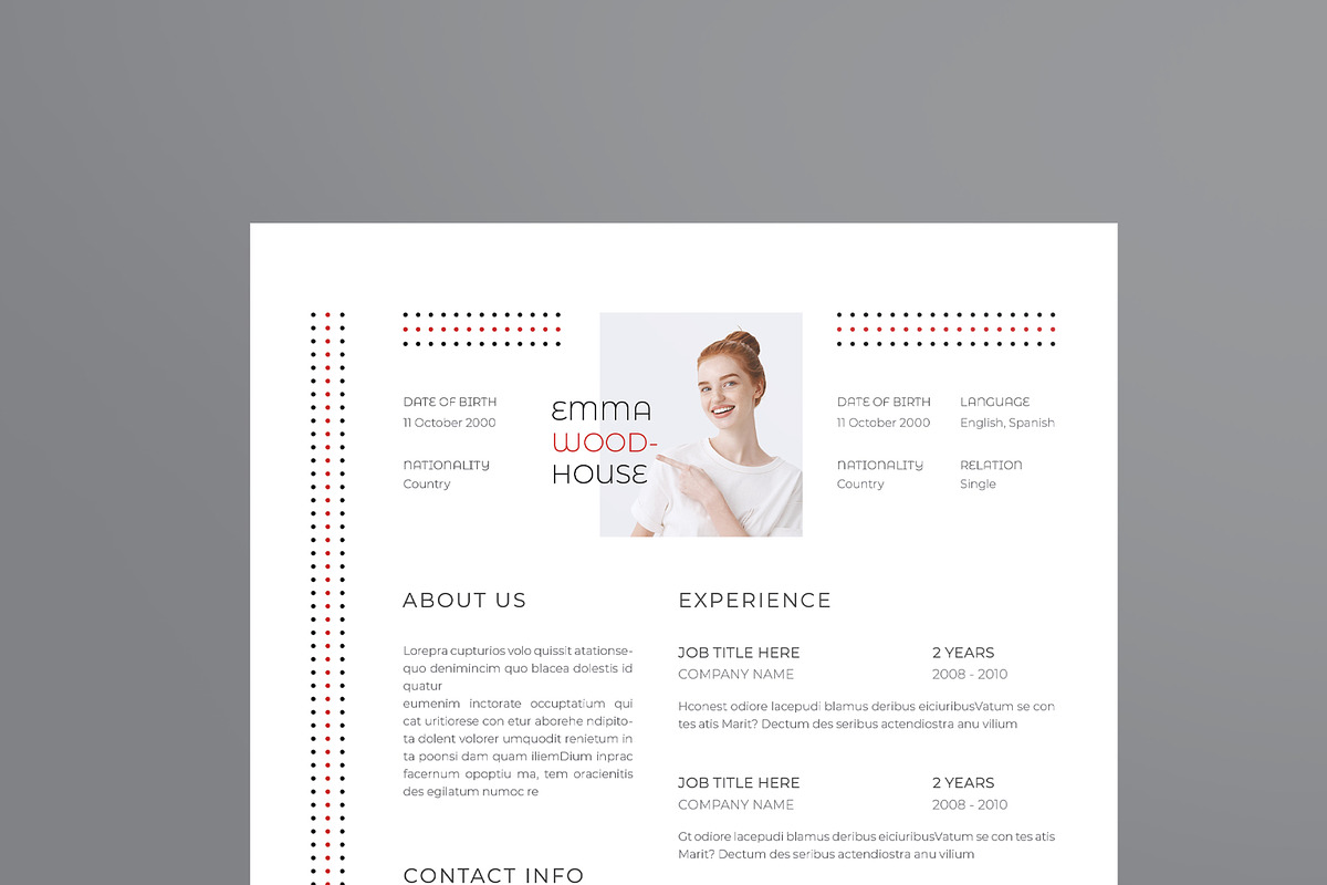 Clean Resume Template Layout, a Resume Template by MightyDesign (Photo 2 of 8)
