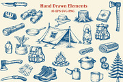 Hand Drawn Bushcraft Elements, an Object Graphic by e-artdesign (Thumbnail 1 of 3)