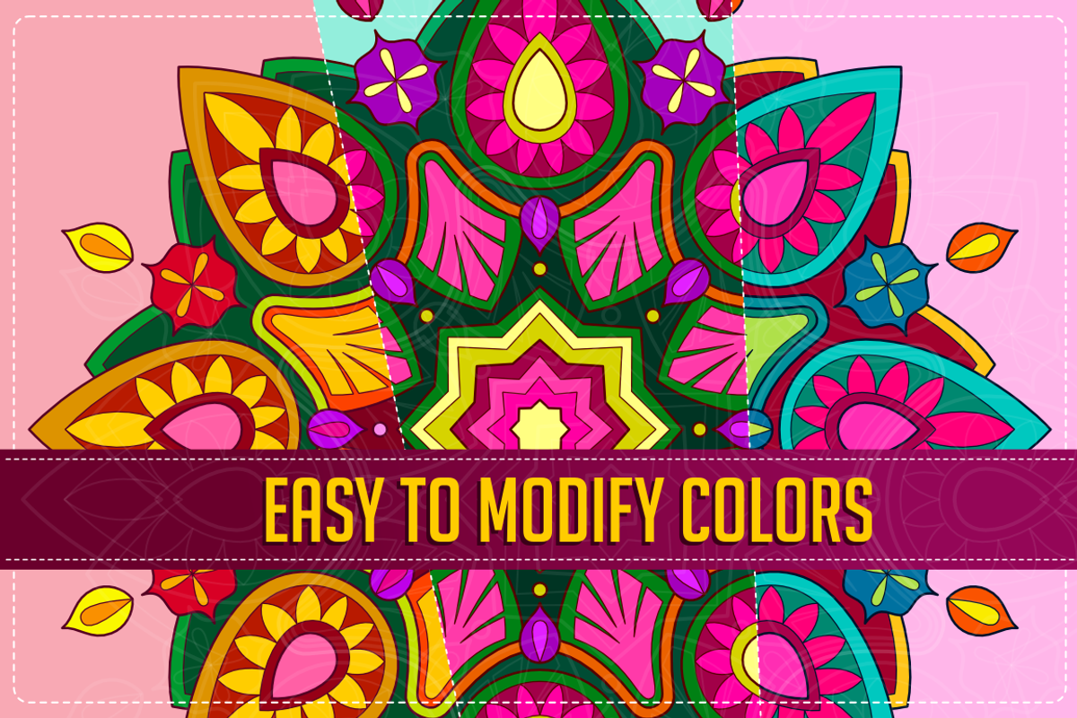 100 Lineart Mandala, a Decorative Illustration by 611 Studio (Photo 4 of 8)