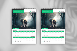 2024 wall calendar design template, a Stationery Template by Tanmoy Topu