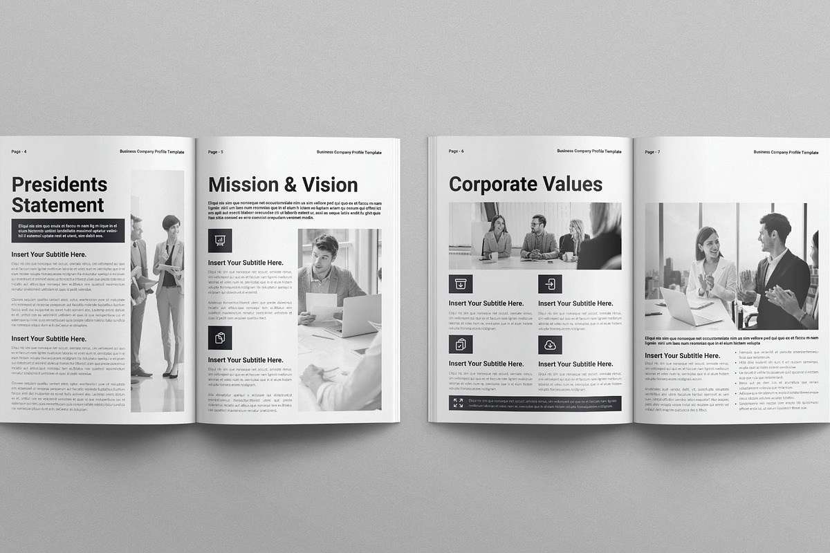 Business Company Profile Template, a Brochure Template by E-Type (Photo 3 of 8)