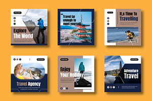 Travel Social Media Post Template, a Social Media Template by MightyDesign