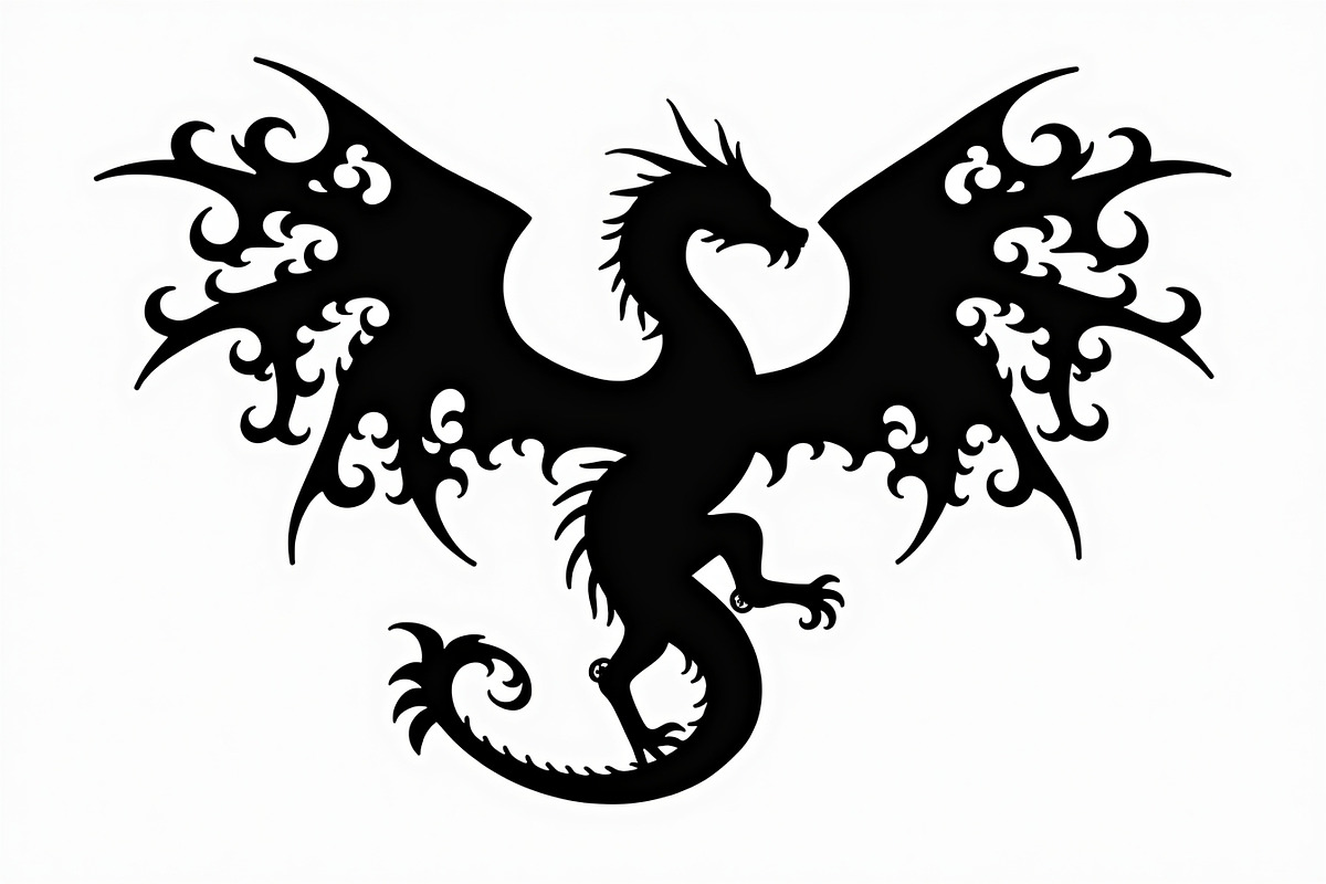 Ornate Heraldic Dragon Emblem, an Illustration by Creativeshirt (Photo 2 of 9)