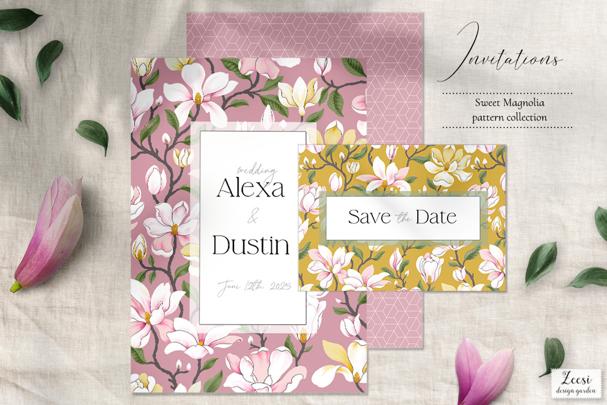 Sweet Magnolia Patterns & Motifs, a Pattern Graphic by Zeesi Design Garden (Photo 6 of 13)